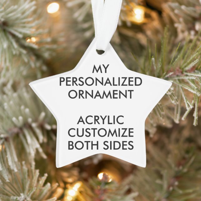 Custom Personalized STAR ACRYLIC PHOTO ORNAMENT (Tree)