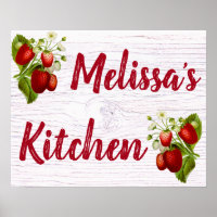 Custom Personalized Strawberry Kitchen Bistro