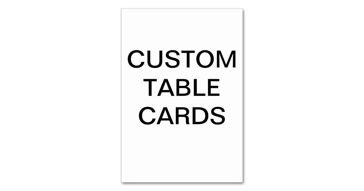 Custom Personalized Table Card Blank Template | Zazzle