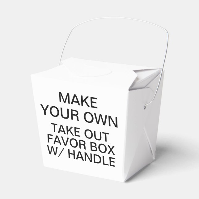 Custom Personalized Take Out Favor Box w/ Handle (Front Side)