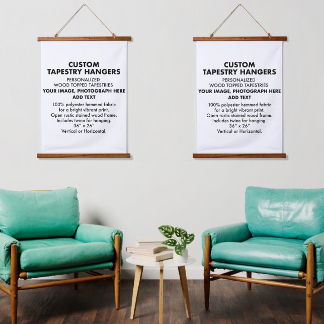 Custom Personalized TAPESTRY HANGERS 26"x36" (x2) (Living Room)