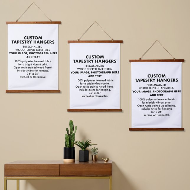 Custom Personalized TAPESTRY HANGERS 26"x36" (x3) (Asymmetrical)