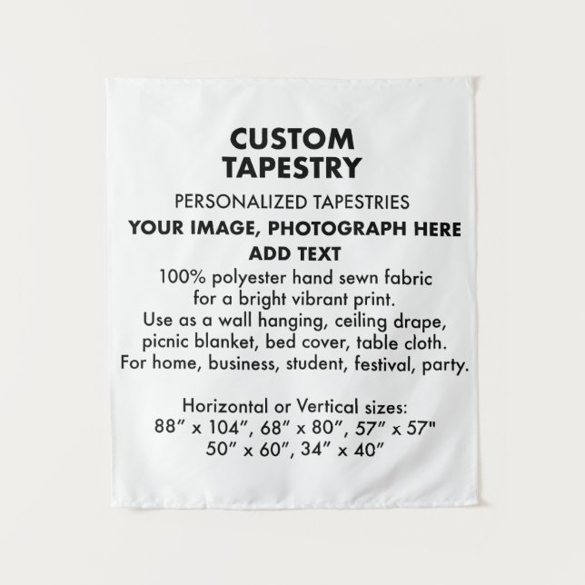 Custom Personalized Tapestry Wall Hanging 34"x40" (Front)