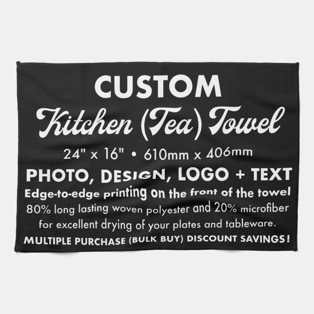 Custom Personalized Tea, Kitchen Towel (Landscape) (Horizontal)