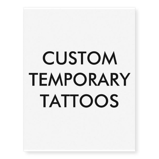 Custom Personalized Temporary Tattoo Blank (Front)