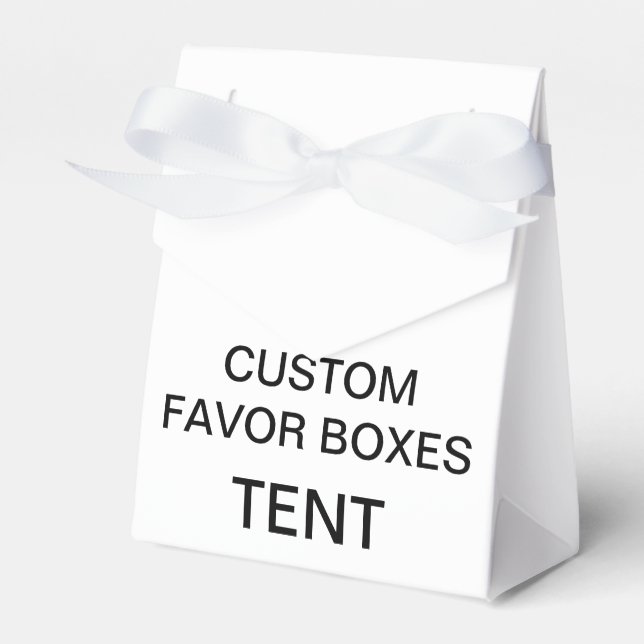 Custom Personalized Tent Favor Boxes Blank (White) (Front Side)