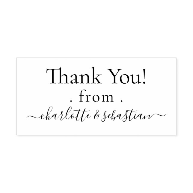 Custom Personalized Thank You Elegant Scroll Text Rubber Stamp (Imprint)