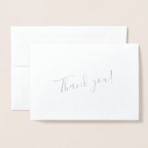 Custom / Personalized Thank You Silver Name Foil Card
