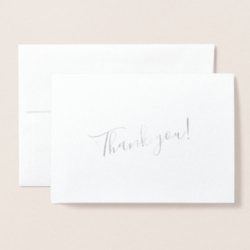 Custom  Personalized Thank You Silver Name Foil Card