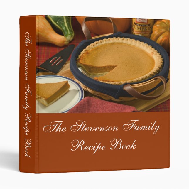 Custom Personalized Thanksgiving Recipe Book 3 Ring Binder (Front/Spine)