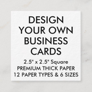 Custom Personalized THICK Square Business Cards