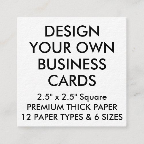 Custom Personalized THICK Square Business Cards