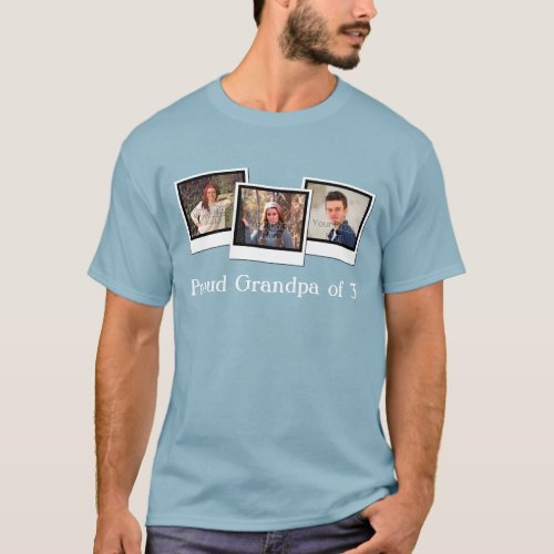 Custom Personalized Three Photo Snapshot Mens T_Shirt