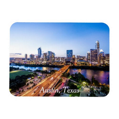 custom personalized travel souvenir Austin skyline Magnet