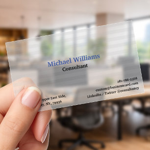 Custom Personalized Trendy Premium Modern Frosted Clear Business Cards