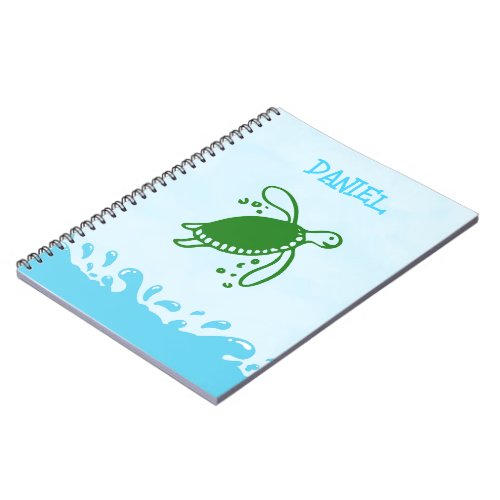 Custom  personalized turtle photo notebook