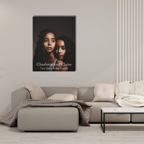 Custom Personalized Twin Sisters Photo  Canvas Print