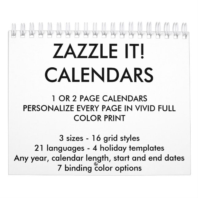 Custom Personalized Two-Page 5.5" x 7" Calendar (Cover)