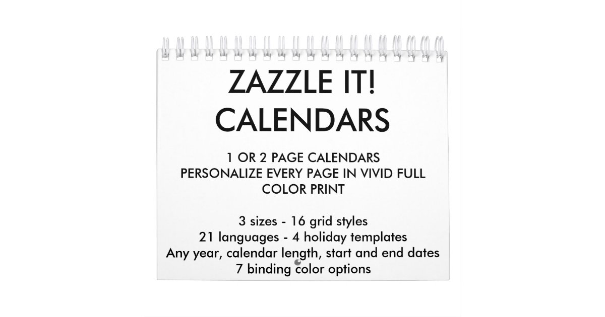 Custom Personalized Two-Page 5.5" x 7" Calendar | Zazzle