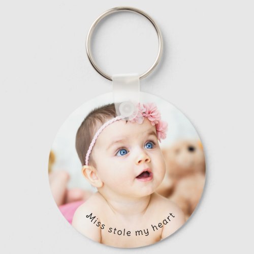 Custom Personalized Unique Baby Photo Name Keychain