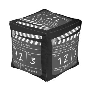 Custom Personalized Unique Movie Clapperboard Pouf
