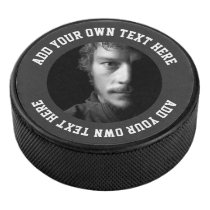Custom personalized unique text and photo hockey puck Custom personalized unique text and photo hockey puck