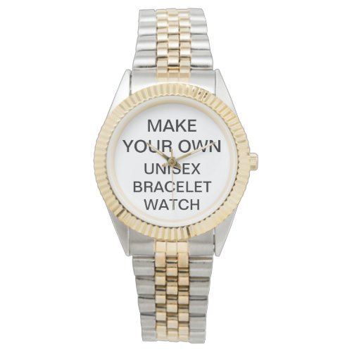 Custom Personalized Unisex Two_Tone Bracelet Watch