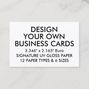 Custom Personalized UV GLOSS Euro Business Cards