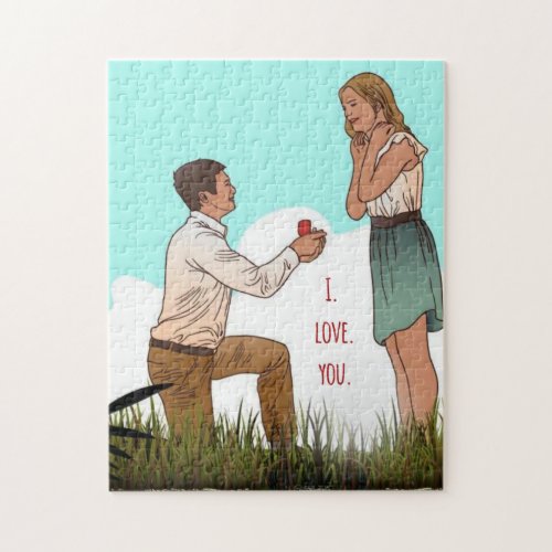 Custom personalized valentineday marriage proposal jigsaw puzzle