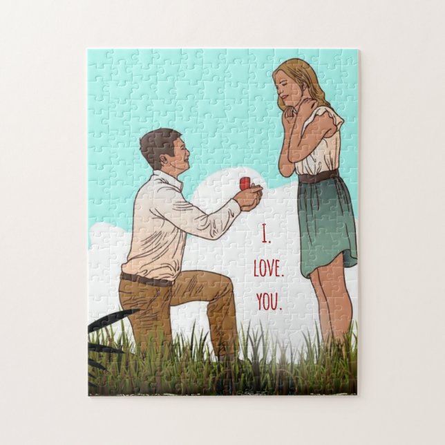 Custom personalized valentineday marriage proposal jigsaw puzzle (Vertical)