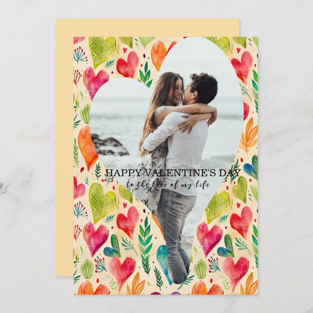 Custom Personalized Valentines Photo Card (Front/Back)