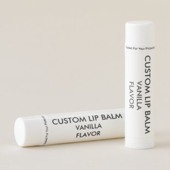 Custom Personalized Vanilla Flavor Lip Balm by CustomBlankTemplates at Zazzle