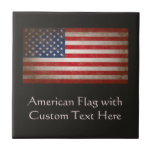 Custom Personalized Vintage American Flag Plaque Tile