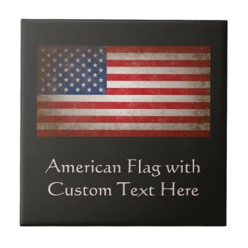 Custom Personalized Vintage American Flag Plaque Tile by cutencomfy at Zazzle