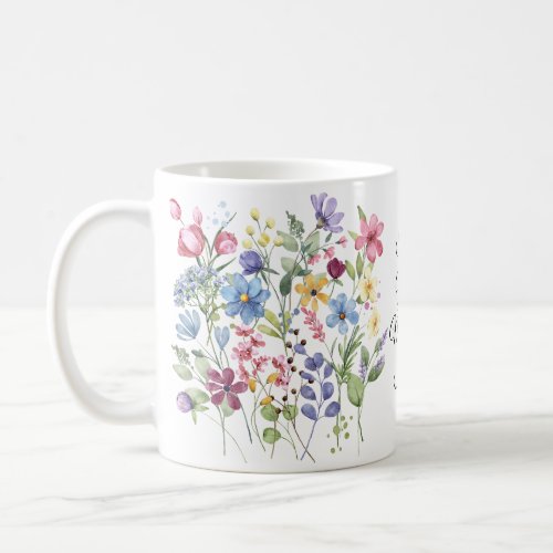 Custom Personalized Watercolor Wildflower Coffee Mug