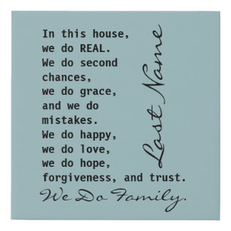 Custom Personalized We Do Family Quote Faux Canvas Print