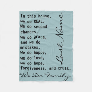 Custom Personalized We Do Family Quote Fleece Blanket