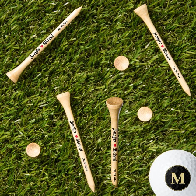 Custom Personalized Wedding Date Bride Groom Names Golf Tees (Custom Personalized Wedding Date Bride Groom Names Golf Tees)