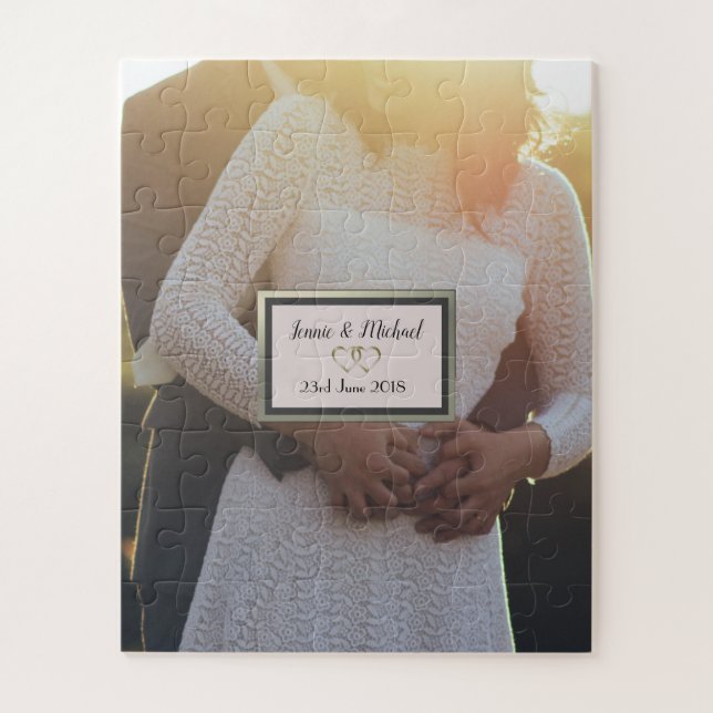 Custom Personalized Wedding Day Jigsaw Puzzle (Vertical)