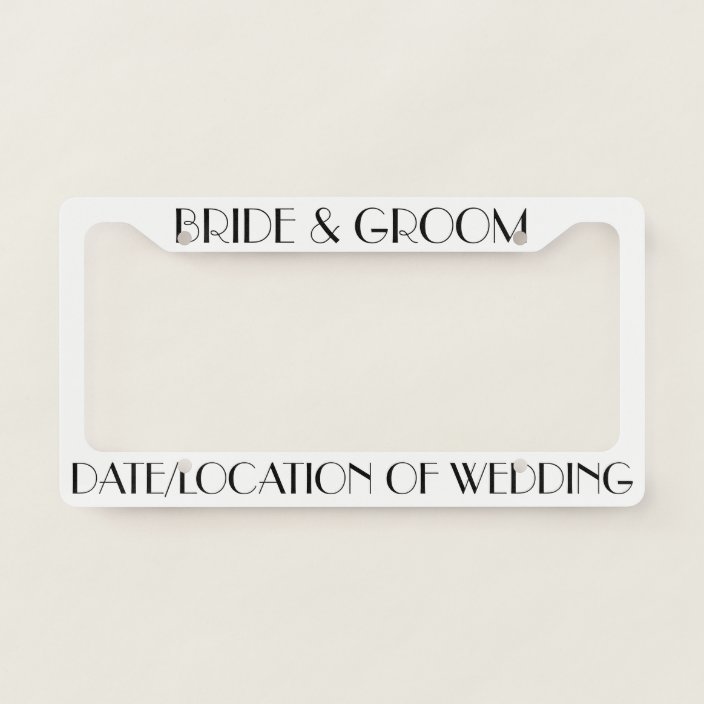 Custom Personalized Wedding License Plate Frame Zazzle Com