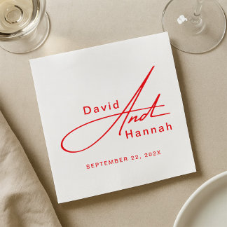 Custom Personalized Wedding Napkins with Name