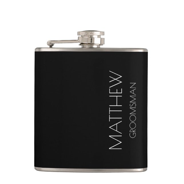 Custom / Personalized Wedding Party Gift Flask (Front)