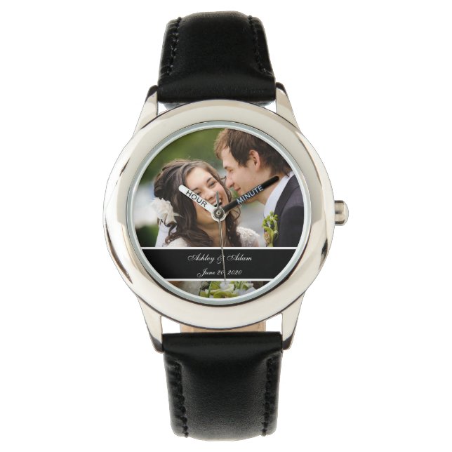 Custom Personalized Wedding Photo Keepsake Watch (Front)