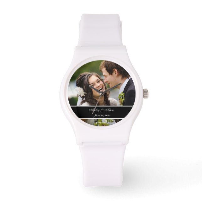 Custom Personalized Wedding Photo Keepsake Watch (Front)
