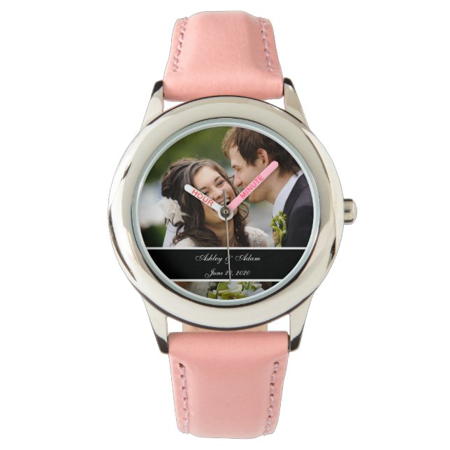 Custom Personalized Wedding Photo Keepsake Watch (Front)
