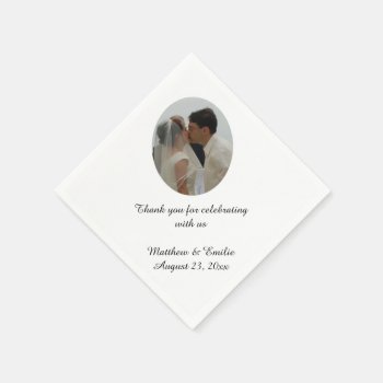 Custom Personalized Wedding Photo Napkins by bridalwedding at Zazzle