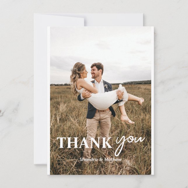 Custom Personalized Wedding  Thank You Card (Front)