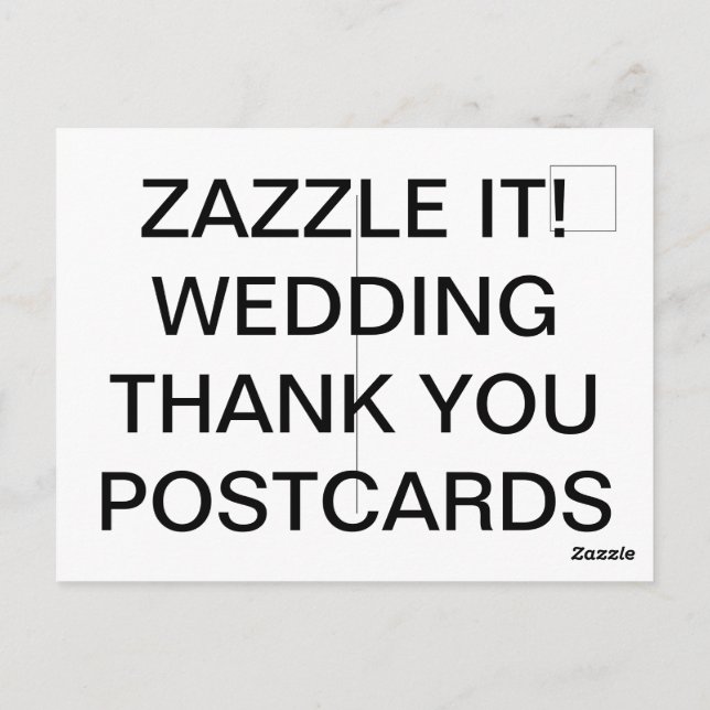 Custom Personalized Wedding Thank You Postcard (Back)