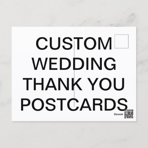 Custom Personalized Wedding Thank You Postcard