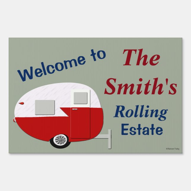 Custom Personalized Welcome To RV Campsite Sign (Front)